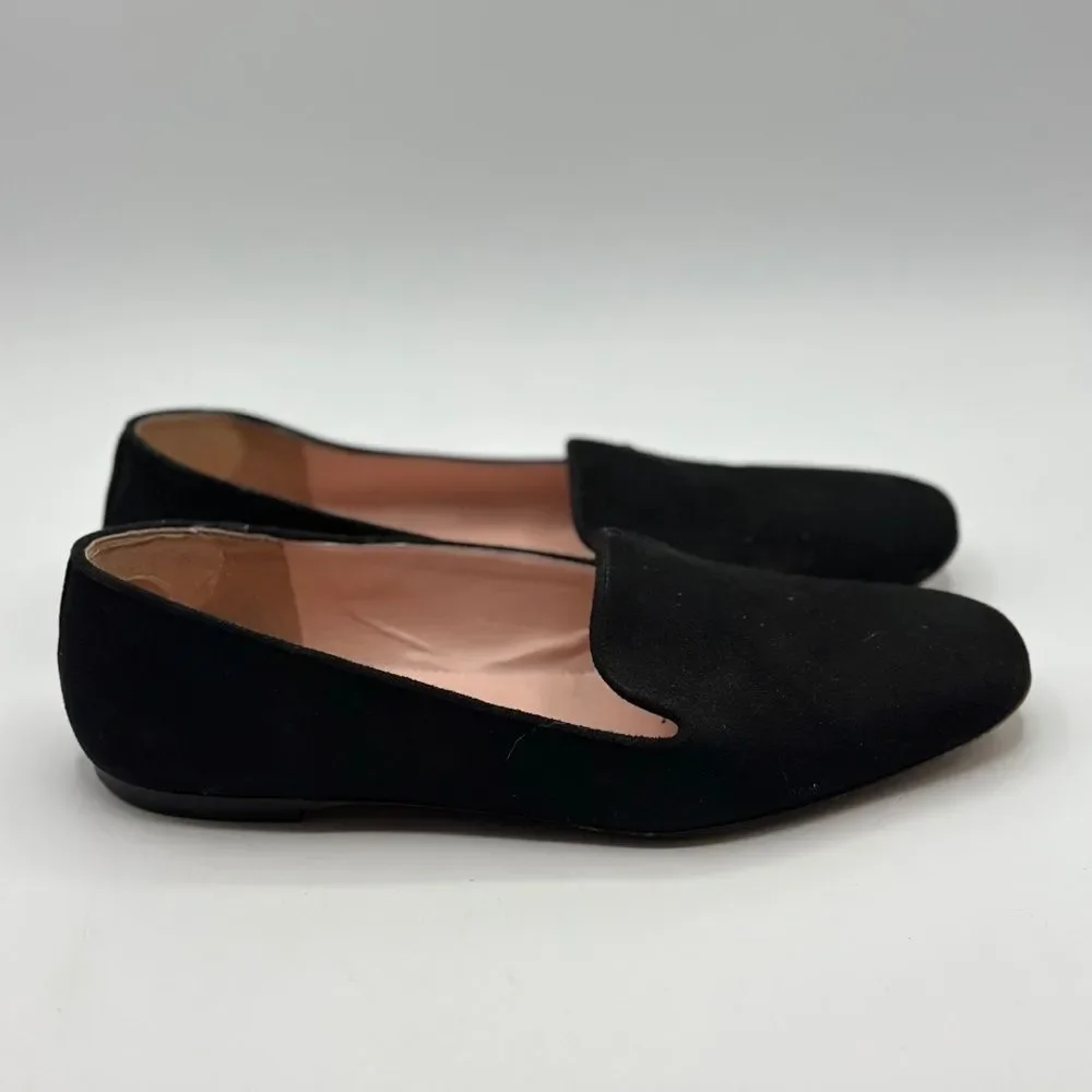 J. Crew Women's Black Suede Smoking Loafers Size 7